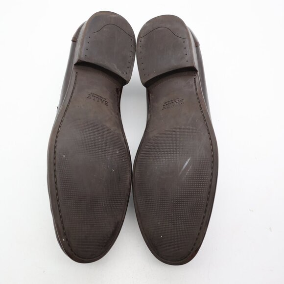 Bally Swiss Corton Men's Size 11 D Dark Brown Leather Silver Horse Bit Loafers - Picture 7 of 12